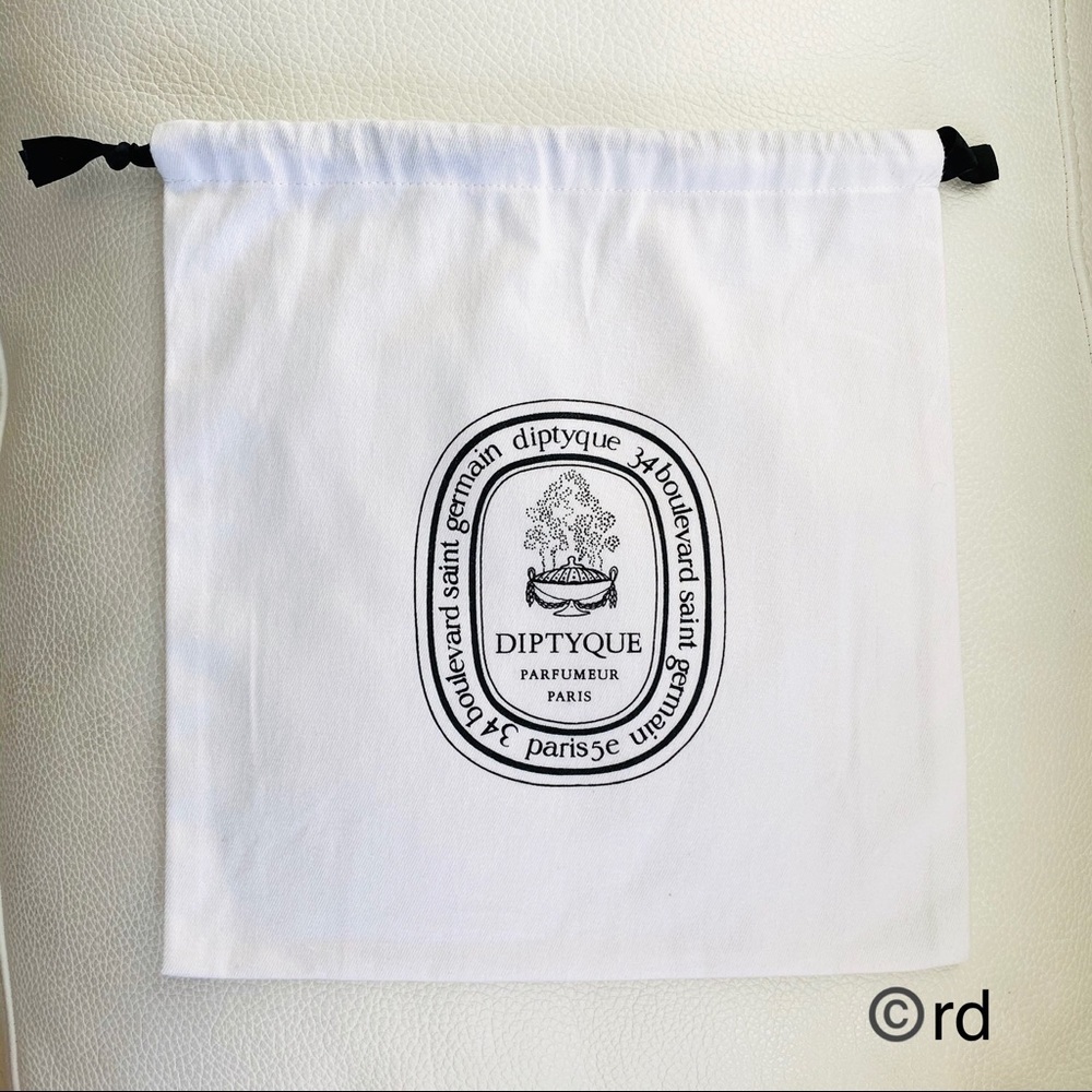 Diptyque New medium White Dust Bag w/ Black logo